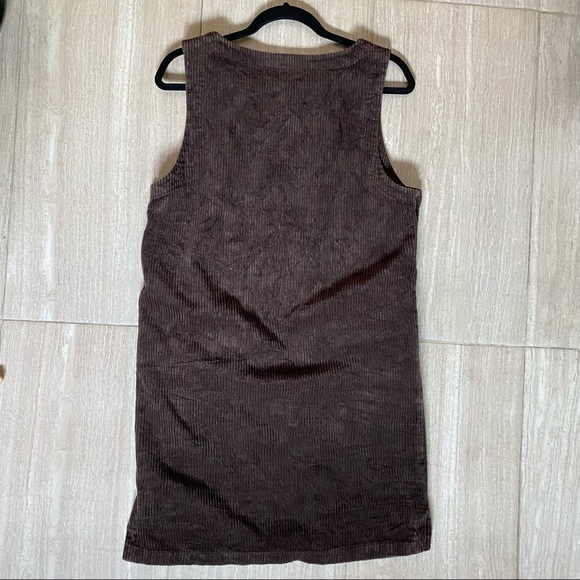 Vintage Eddie Bauer Mini Brown Corduroy Jumper Dress - Picture 5 of 6